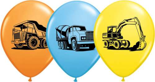 Construction Trucks Party Balloons - Click Image to Close